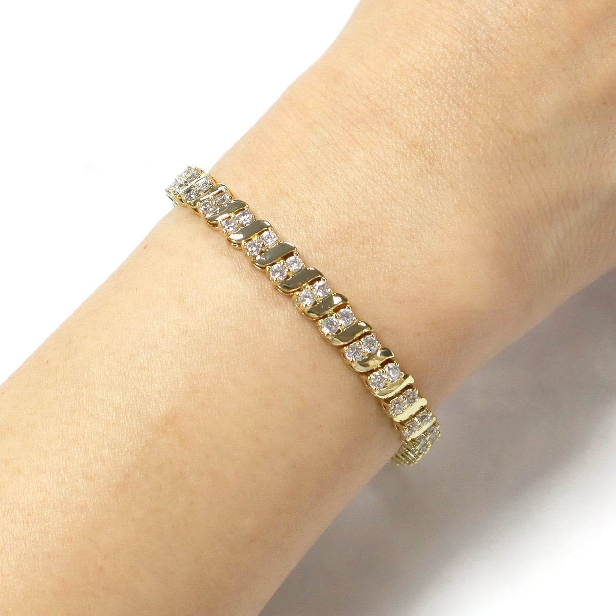 14k gold deals cz tennis bracelet