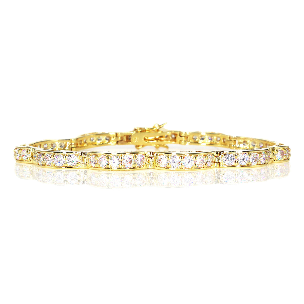 Women's Gold Cubic Zirconia Tennis Bracelet 7.5